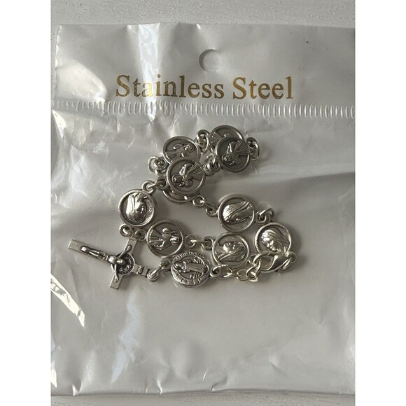 Our Lady- Divine Mercy Rosary Bracelet -stainless Steel – Blessed in Medjugorje - Picture 10 of 10